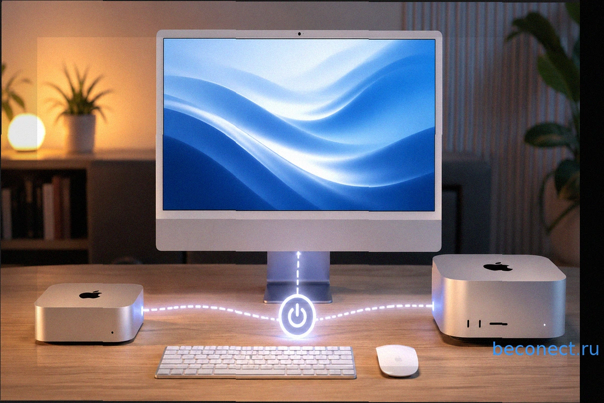 Новая настройка macOS 26.5: как включать Mac mini, iMac и Mac Studio без кнопки питания