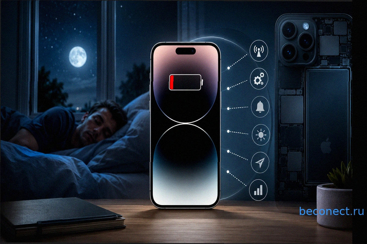 iPhone 17 быстро разряжается ночью: в чем причина и что делать